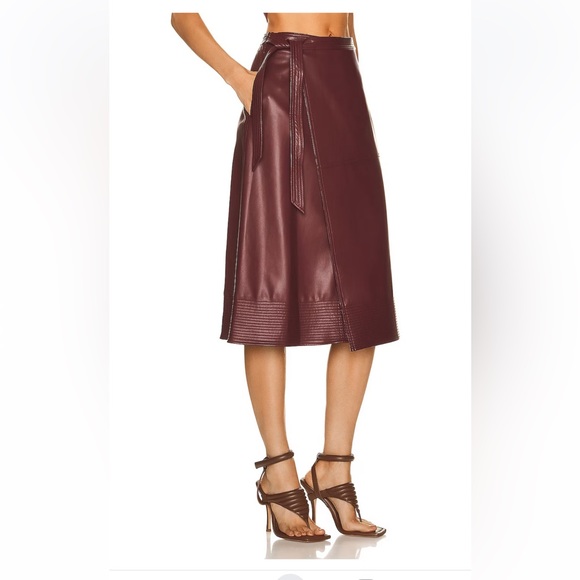 NEW Simkhai Bia Wrap Skirt in Merlot - Sz 02 - Picture 2 of 5